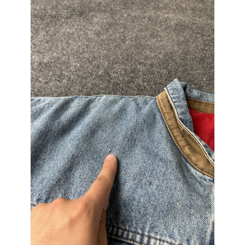 Mens 1990s Levis SilverTab Denim Bomber Jacket Blue, Size L - Picture 11 of 11